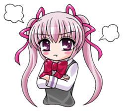 Twin tail hair moe girl sticker #1829045