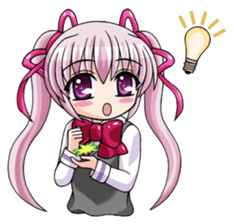Twin tail hair moe girl sticker #1829047