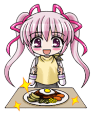 Twin tail hair moe girl sticker #1829049