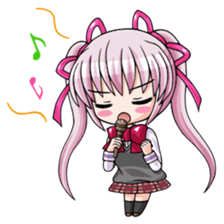 Twin tail hair moe girl sticker #1829050