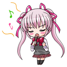 Twin tail hair moe girl sticker #1829050
