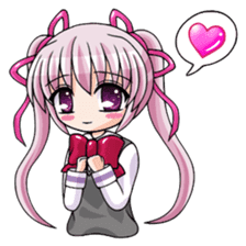 Twin tail hair moe girl sticker #1829051