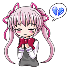Twin tail hair moe girl sticker #1829052