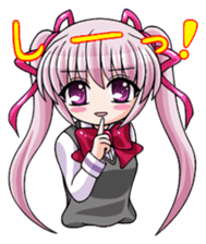 Twin tail hair moe girl sticker #1829057