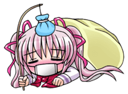 Twin tail hair moe girl sticker #1829058