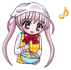 Twin tail hair moe girl sticker #1829059