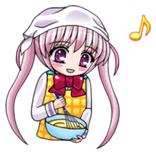 Twin tail hair moe girl sticker #1829059