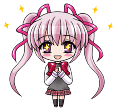 Twin tail hair moe girl sticker #1829063