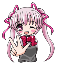 Twin tail hair moe girl sticker #1829064