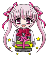 Twin tail hair moe girl sticker #1829065