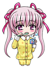 Twin tail hair moe girl sticker #1829066