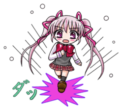 Twin tail hair moe girl sticker #1829073