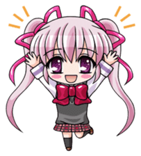 Twin tail hair moe girl sticker #1829075