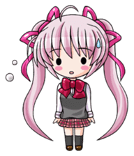 Twin tail hair moe girl sticker #1829076