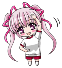 Twin tail hair moe girl sticker #1829077