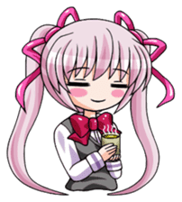 Twin tail hair moe girl sticker #1829079