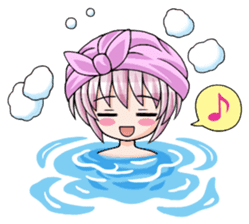Twin tail hair moe girl sticker #1829080