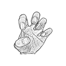 Hand no letter version of the drawing sticker #1829412