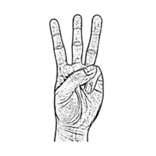 Hand no letter version of the drawing sticker #1829417