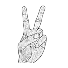 Hand no letter version of the drawing sticker #1829418