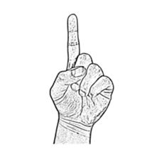 Hand no letter version of the drawing sticker #1829419