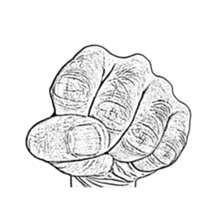 Hand no letter version of the drawing sticker #1829426