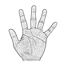 Hand no letter version of the drawing sticker #1829433