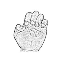 Hand no letter version of the drawing sticker #1829434