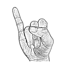 Hand no letter version of the drawing sticker #1829439