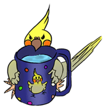 Cockatiel Cotton Candy & Jin's Daily - 2 sticker #1830371