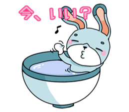 Rabbit in bowl sticker #1833042