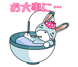 Rabbit in bowl sticker #1833047