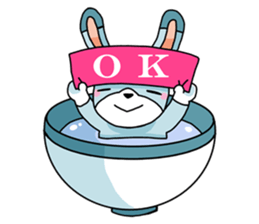 Rabbit in bowl sticker #1833049
