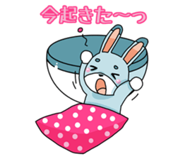 Rabbit in bowl sticker #1833050