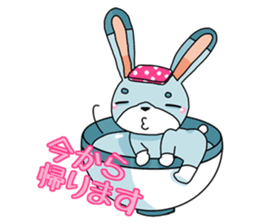 Rabbit in bowl sticker #1833051