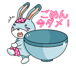 Rabbit in bowl sticker #1833052