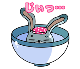 Rabbit in bowl sticker #1833056