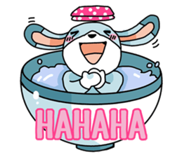 Rabbit in bowl sticker #1833059