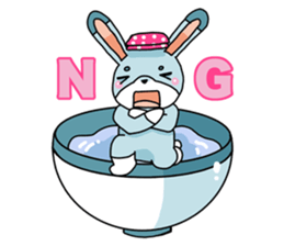 Rabbit in bowl sticker #1833064