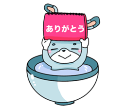 Rabbit in bowl sticker #1833066