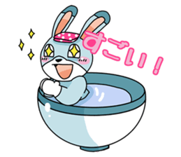 Rabbit in bowl sticker #1833070