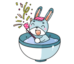 Rabbit in bowl sticker #1833078