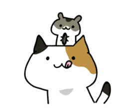 Pouch and Pokke(cat and a hamster) sticker #1838731