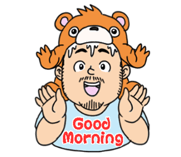 Orange bear and bearded man second. sticker #1844621