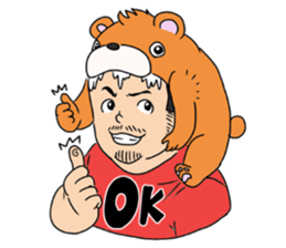 Orange bear and bearded man second. sticker #1844622