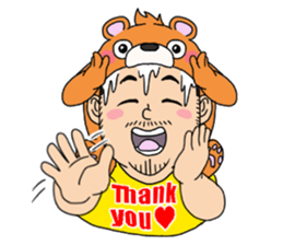 Orange bear and bearded man second. sticker #1844627