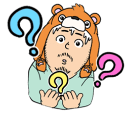 Orange bear and bearded man second. sticker #1844628