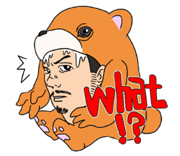 Orange bear and bearded man second. sticker #1844629