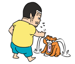 Orange bear and bearded man second. sticker #1844632