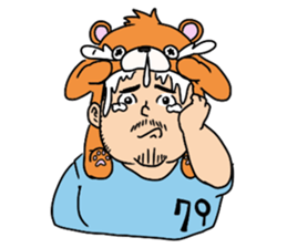 Orange bear and bearded man second. sticker #1844633